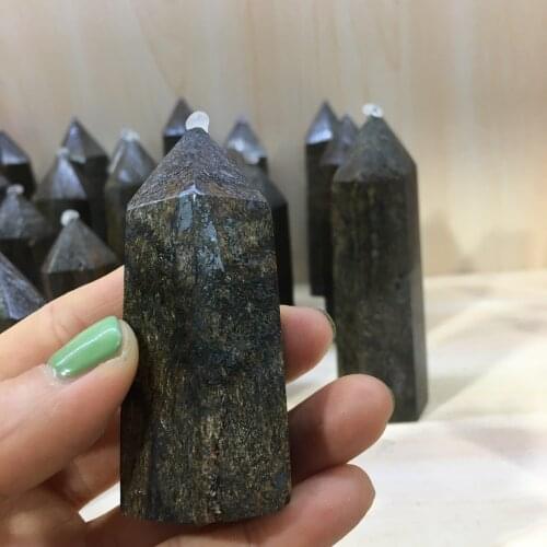 1PCS Natural Copper ash Point Smelting Transparency Quartz Healing Stone Hexagonal Prisms Obelisk Wand Gemstone Home Decor