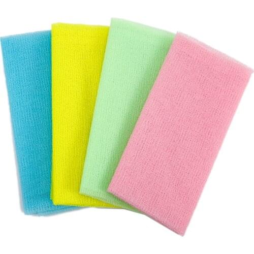 1pc Nylon Wash Cloth Towel Exfoliating Beauty Skin Bath Shower Wash Cloth Towel Back Scrub Random Colors Towel Bathing Tools