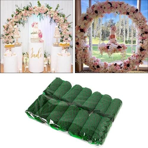 12pcs Dry Wet Floral Foam Blocks, Wedding Arch Door Flower Arrangement Green Foam Base, Table Artificial Floral Decorations
