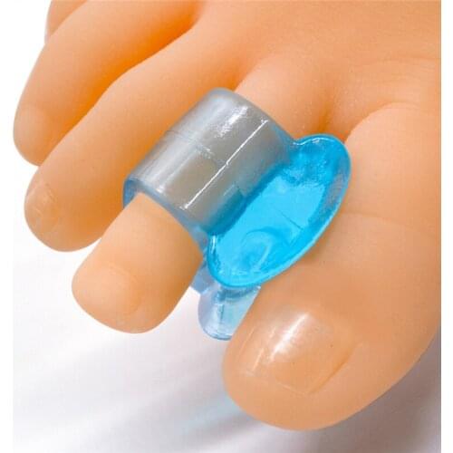 2pcs Blue Soft Silicone Gel Toe Separator Hallux Valgus Bunion Spacers Toes Thumb Corrector Foot Care Tool