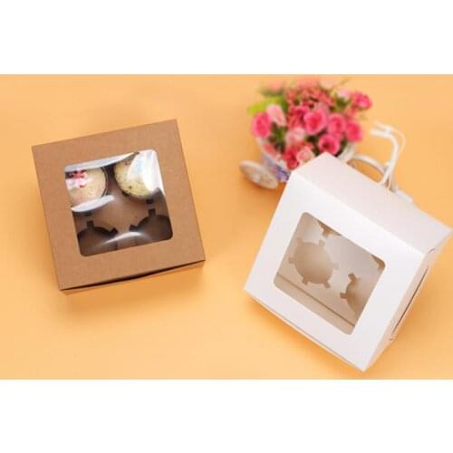 30pcs 16*16*7.5cm Kraft paper window cake Box party Gift/Candy/Biscuit/Soap/Cookie/Cupcake/Nuts boxes Display packaging Box