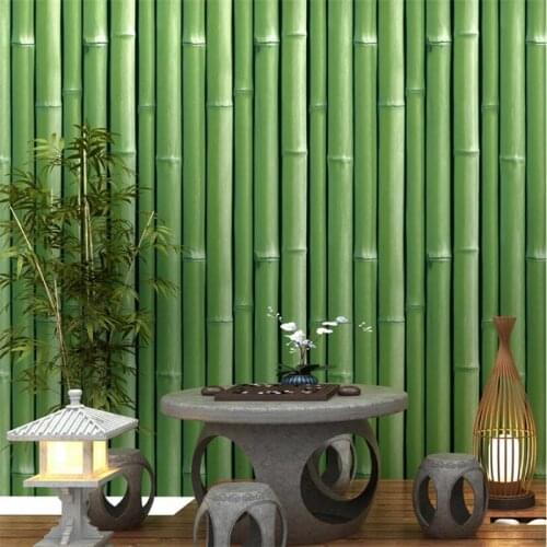 Beibehang 3d bamboo wallpaper restaurant teahouse hotel restaurant porch living room classical Chinese style wallpaper