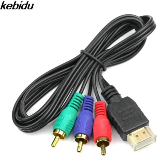 Kebidu HDMI-compatible To 3RCA 3 RCA Adapter Connection function Video Component Convert Cable 3FT 1M For HD TV