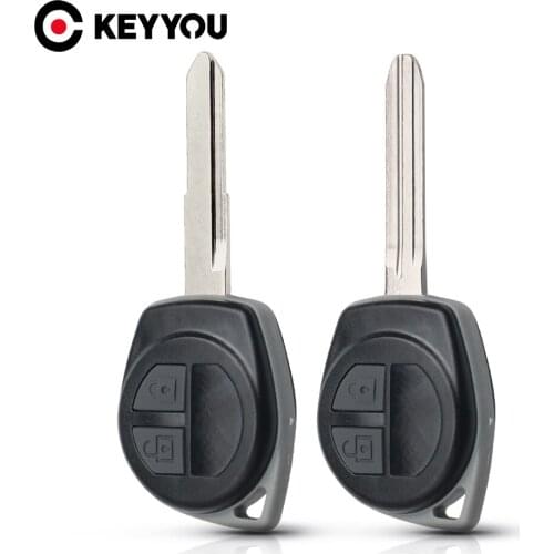 KEYYOU 10pcs 2 Buttons Remote Car Key Fob Shell HU87 Blade ID46 Chip Fit for SUZUKI Swift Ignis SX4 Alto Key Case Cover