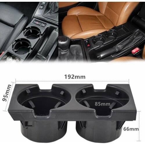 For 1999-2005 BMW E46 3 Series 51168217953 Car Front Console Dual Drink Cup Holder Black/Carbon Fiber