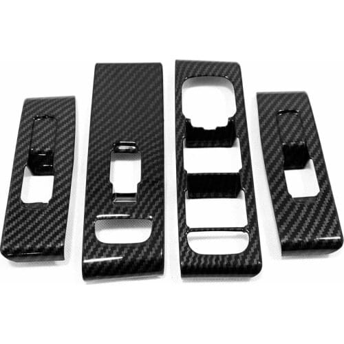 For Volvo XC40 XC 40 2019 2020 Carbon Interior Glass Lift Panel Cover Door Window Switch Garnish Molding Trims Car Accessory