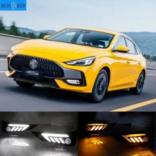 2Pcs DRL 12V LED Daytime Running Light Fog Lamp Decoration For MG MG5 2021 Flowing Turn Signal