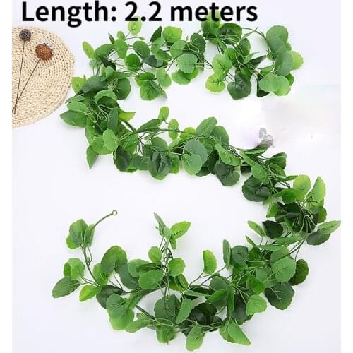 Length 22M Artificial Green Plants Hanging Ivy Leaves Radish Seaweed Grape Fake Flowers Vine Home Garden Wall Party Decoration
