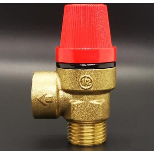 1/2" BSP Male Female Thread Brass Safety Valve Pressure Drain Relief Valve For Solar Water Heater