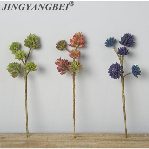 Lotus Echeveria Elegance Artificial Succulent Plant Plastic Flower Plant Background Micro Landscape Decoration simulationwedding