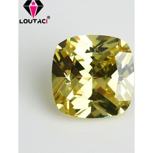 LOUTACI Clear Cushion Olive Yellow Cubic Zirconia Factory Price Small Size 3x3-4x4mm