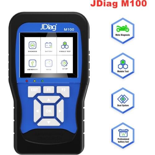 M100 Motorcycle Scanner Universal Motorbike Diagnostic Tool 12V Battery Tester Intelligent Dual System Moto Scan Tool