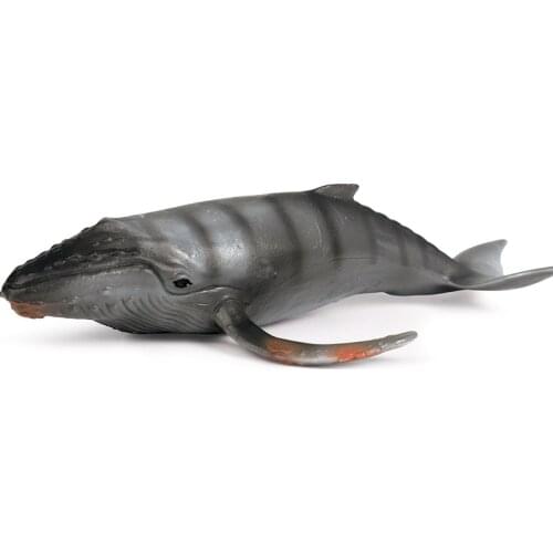 Little Gray Whale Animal Figure Collectible Toys Sea Animal Cognition Action Figures Kids Plastic Cement Toys