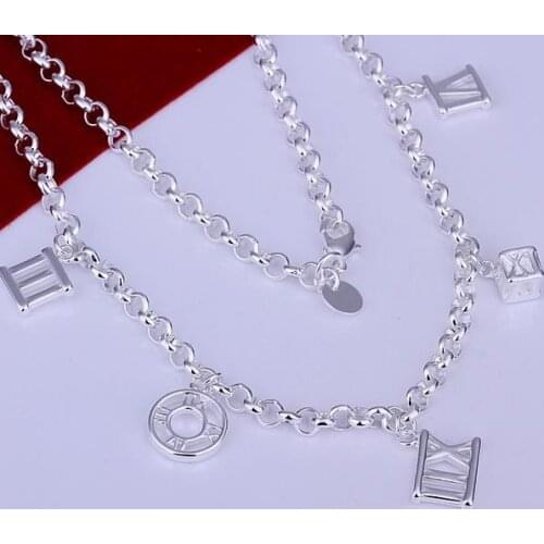 N143 Lucky Charm Silver Color Pendants For Women Jewelry Necklace Women Accessories Fashion Rome Necklace /dfnalwua Hslaqjsa
