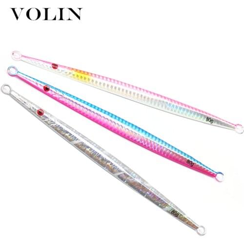 VOLIN NEW Model 5pcs Metal Fishing Lure 60g 80g Hard Lure Fishing Metal Jig SaltWater Lead Lure