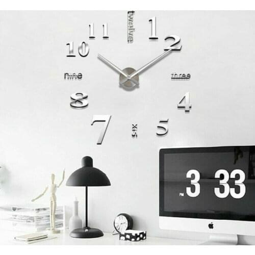 New Sale Diy Wall Clock Brief Quartz Watch Clocks Acrylic Mirror Wall Sticker Home Decoration Living Room Still Life Stickers