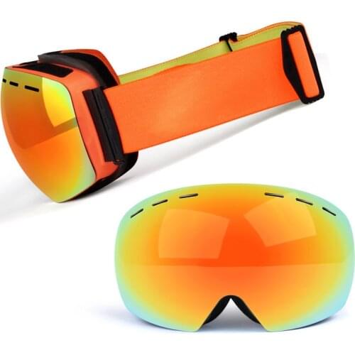 Snowboard goggles Double Layer ski goggles Large Spherical 100% UV protection Anti Fog Super snow goggles men