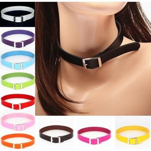 PU Leather Black Cross Gothic Choker Necklace Women Punk Rock Goth Chocker Bondage Necklaces collar for Women Fashion Jewelry