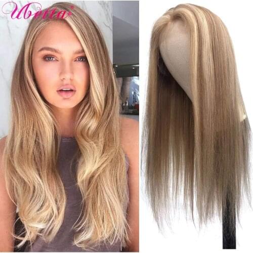 Highlight Wig T Part Lace Front Human Hair Wigs For Women Middle Part Lace Frontal Wig Ombre Malaysian Straight Wig 150 Density
