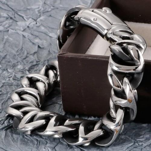 Polished Solid Stainless Steel Bracelet For Men Fashion Mens Bracelets Luxury 2020 Friendship Jewelry Accessories Dropshipping