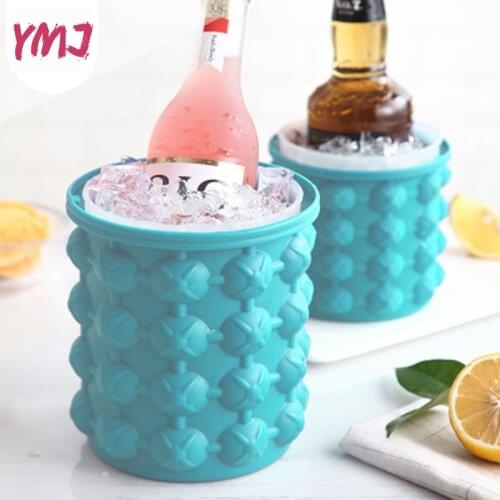 Silicone Ice Bucket Champagne Whisky Beer Ice Cube Maker Portable Bucket Wine Ice Cooler Beer Kitchen Tools Kitchen Accessorie