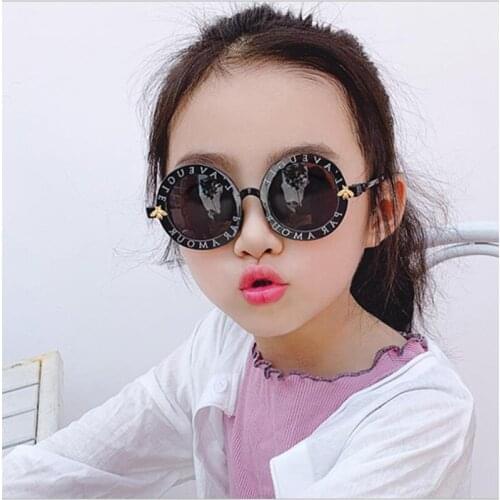 Steampunk Bee Kids Sunglasses Boys Girls Luxury Vintage Children Sun glasses Round Toddler Baby Glasses black girls oculos gafas