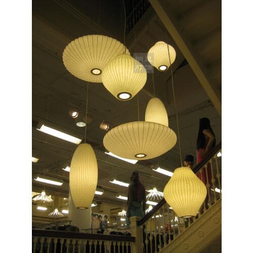 Modern Classic Geroge Nelson Bubble lamp Saucer Ball Cigar suspension light fixture fabric reproduction
