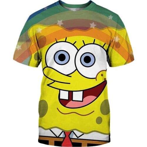 Stylish Men & Women Fun Sponge Family T-Shirts 3D Printed Trendy Sports T-Shirts Tops Men & Women Plus T-Shirts Fir