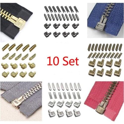 10 Set Alloy Repair Zipper Stopper Open End Zipper DIY Sewing Zipper Accessories