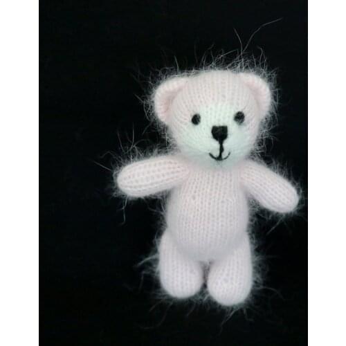 Knitted Bear Toy For Photography Props Newborn Photo Prop Cow Toy Teddy Bear Crochet Mohair Animal Stuffed Christmas Gift