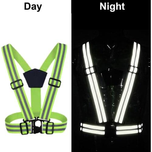 Highlight Reflective Straps Night Work Security Running Cycling Safety Reflective Vest High Visibility Reflective Safety Jacket