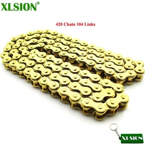 XLSION 420 Chain 104 Links For 110cc 125cc Chinese Pit Dirt Bike Motorcycle SSR Thumpstar XR50 CRF50 CRF70 YCF SDG DHZ Atomik