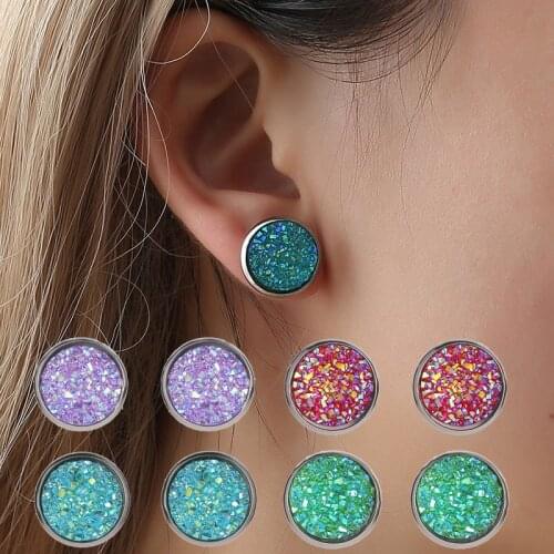 Stainless Steel Earrings for Women Geometric Round Gypsophila Fashion Earrings Party Wholesale Jewelry 2020
