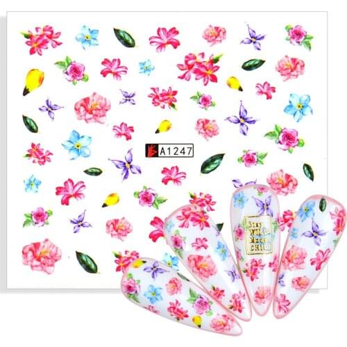 1pcs Nail Art Flower Stickers Decals Water Transfer Tattoos Leaf Watermark Sliders For Nails Accesorios Manicure