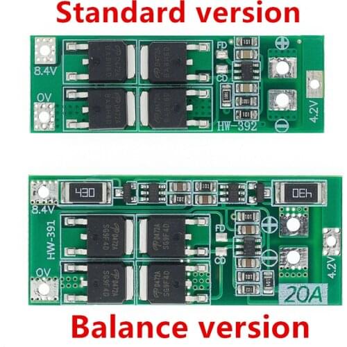 10pcs 2S 20A 7.4V 8.4V 18650 Lithium battery protection board/BMS board standard/balance