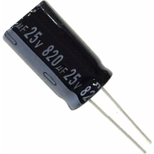 10 pcs 820uF 25V 105C Radial Electrolytic Capacitor 10mm*20mm