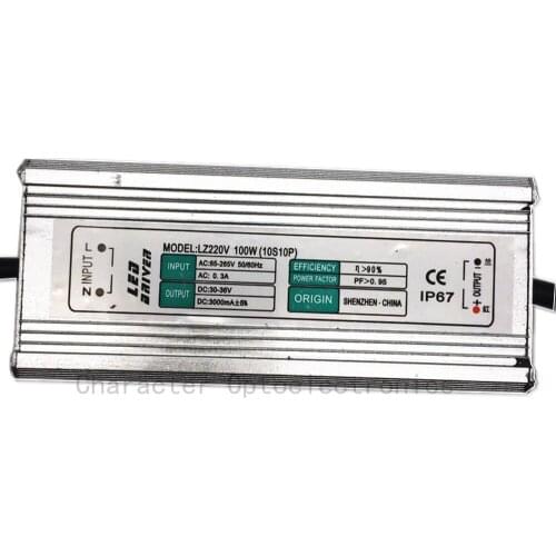 2pcs 100W Floodlight LED Driver IP67 waterproof floodlight lighting transformer AC 90V-265V output DC30-36V 3000mA