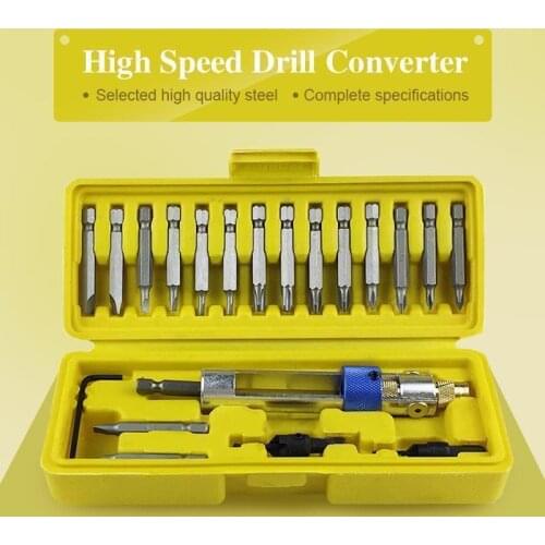 20cps/Set HSS High-Speed Steel Drill Bit Head Converter Set Broken Head Screw Removal Tool Bolt Screw Extractor Breaker Screw To