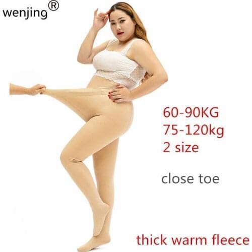 2020 Winter Warm plus size 100kg 120 kg Women Fleece elastic Tights Lady nylon Pantyhose