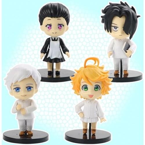 4pcs/set The Promised Neverland Anime Figure Emma Norman Ray Jemima Action Figurines Models Gifts for Kids