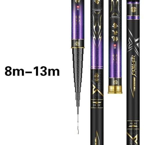 8m-16m Power Hand Rod Long Section Fishing Rod Black Pit Carp Fishing Poles Carbon Fiber Fishing Canne De Pesca Fishing Tackle