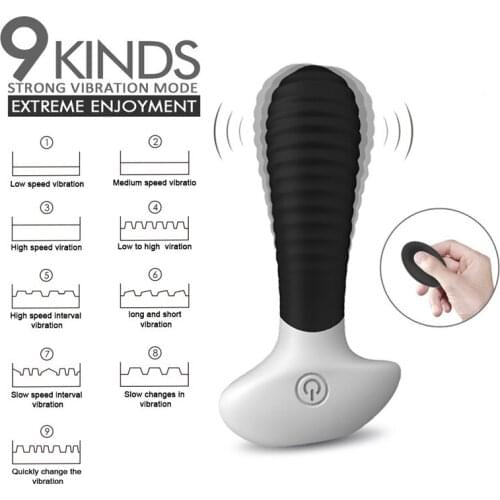 9 Speed Vibrating Prostate Massager Wireless Remote Anal Plugs Vibration USB Charging G-spot Vibrator Male Masturbation Sex Toys