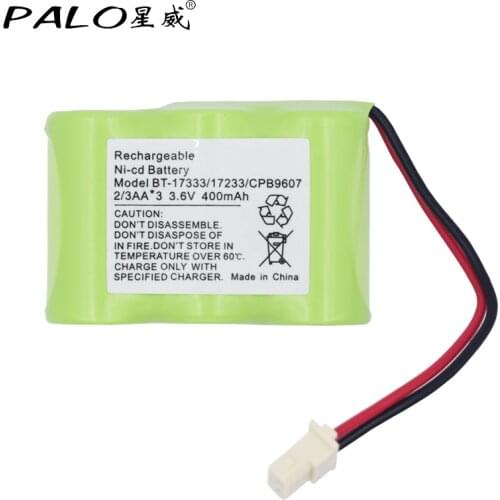 3.6V 400mAh Ni-CD Cordless Phone Rechargeable Battery Vtech BT-17333 BT-27333 BT-163345 BT1733 free shipping