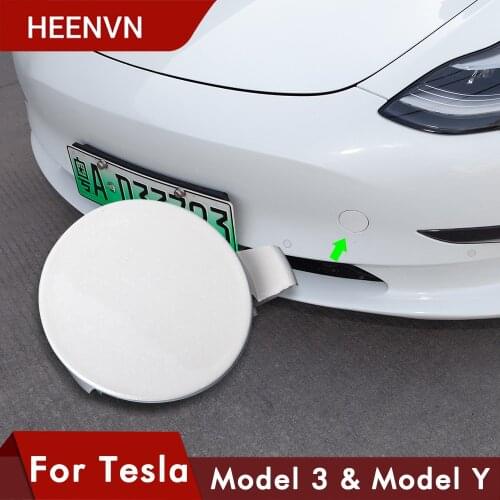 Heenvn Model3 Bumper Tow Hook Cover Cap 2019 2020 For Tesla Model 3 Accessories Black Plastic model 3 tesla model three model y