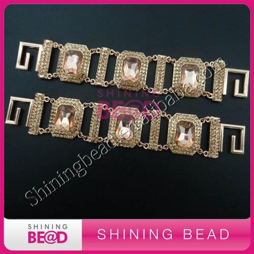FREE SHIPPING! Excellent quality rose gold plating glass bead rhinestone bikini connector for swimwear