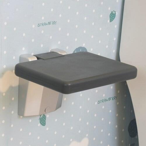 Safety bathroom folding stool elderly apartment shower stool bath chair wall stool wall chair aluminum alloy base sitting stool