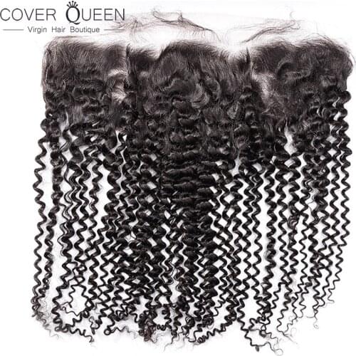 Brazilian Hair Frontal 13x4 Lace Frontal 100% Kinky Curly Human Hair Lace Closure Ear To Ear Lace Frontal Pre Plucked