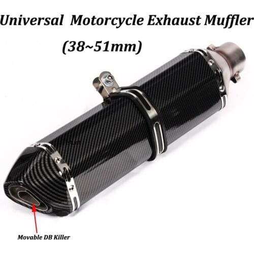 Length 370mm Universal Motorcycle Escape Muffler Modified Moto Tail Pipe For TMAX500 XMAX300 GSX1300RR ZZR1400