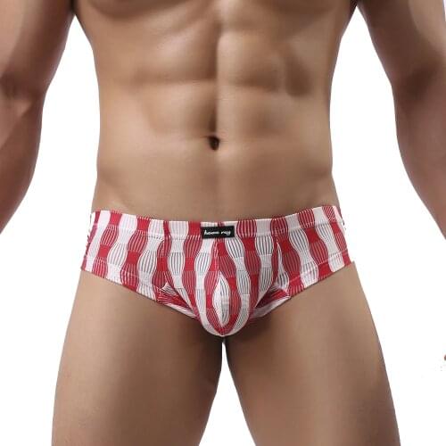 Mens Boxers Shorts Striped Bugle Pouch Translucent Sissy Panties Gay Underwear Ultra-thin Bikini Mini Boxers Sexy Trunks Tanga