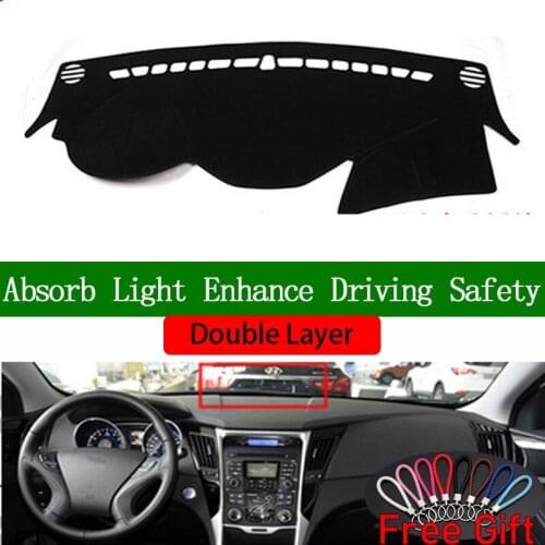 Double Layer Car Stickers For Hyundai Sonata I45 2010 2011 2012 2013 2014 2015 Dashboard Cover Car Accessories Car Decals